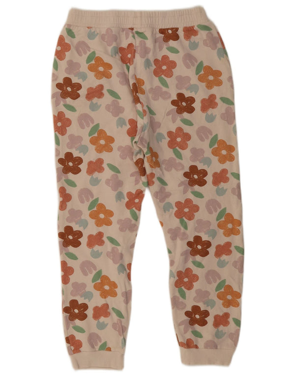 ZARA Womens Tracksuit Trousers Joggers UK 14 Medium Beige Floral