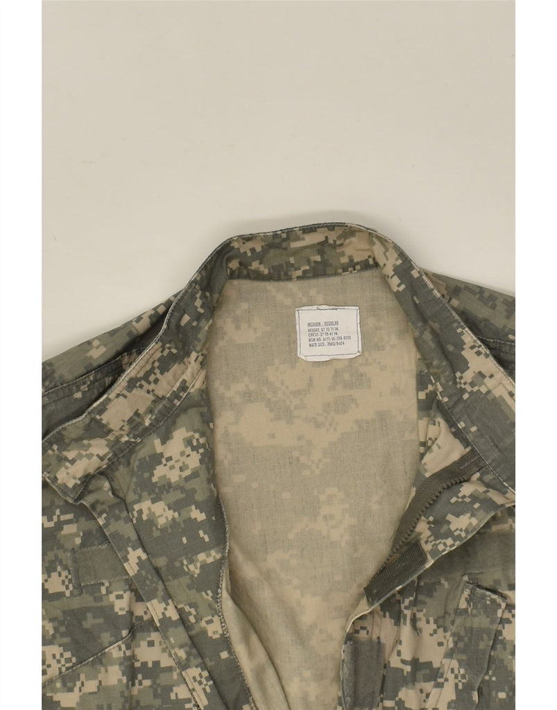 VINTAGE Mens Military Jacket UK 38 Medium Grey Camouflage Cotton | Vintage Vintage | Thrift | Second-Hand Vintage | Used Clothing | Messina Hembry 