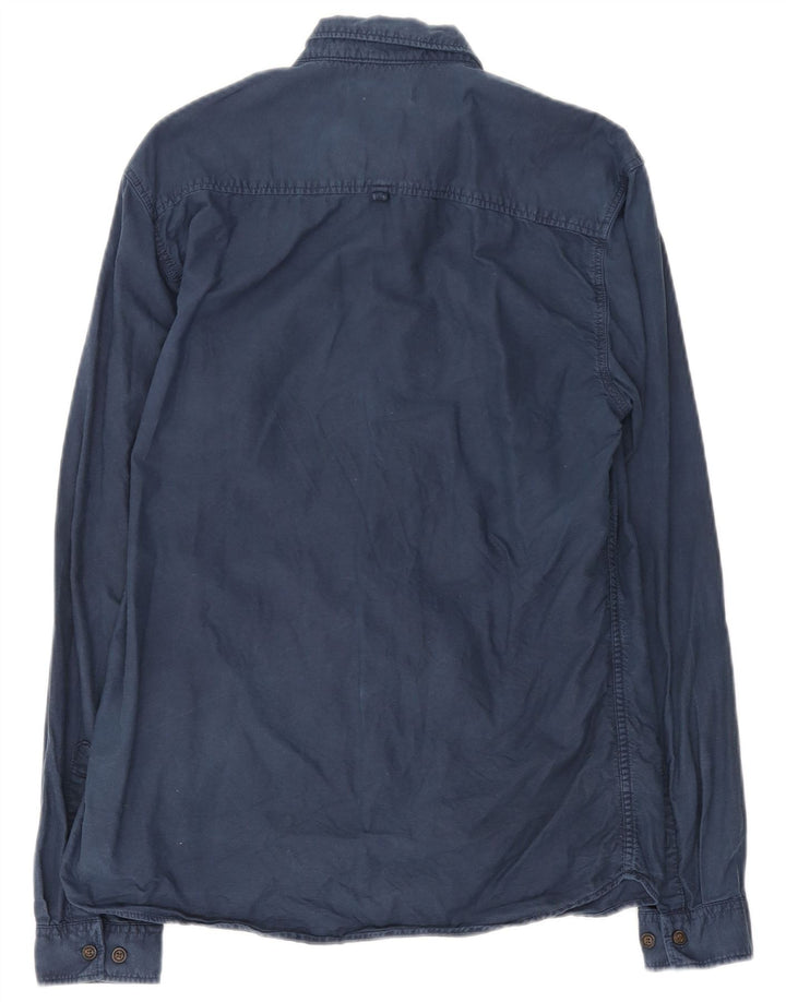 Jack & Jones Mens Shirt Large Navy Blue Cotton
