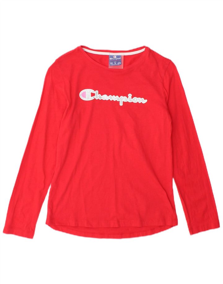Champion Boys Graphic Top Long Sleeve 13-14 Years XL Red