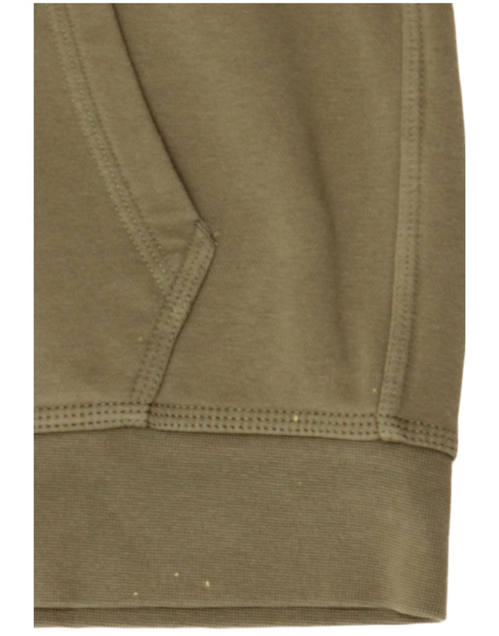 Nike Mens Zip Hoodie Sweater Small Khaki Cotton