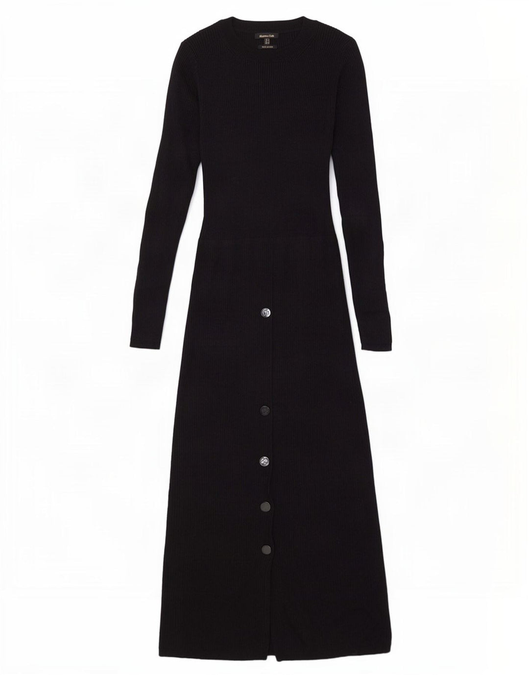 Massimo Dutti Womens Long Sleeve Jumper Dress UK 8 Small Black Wool