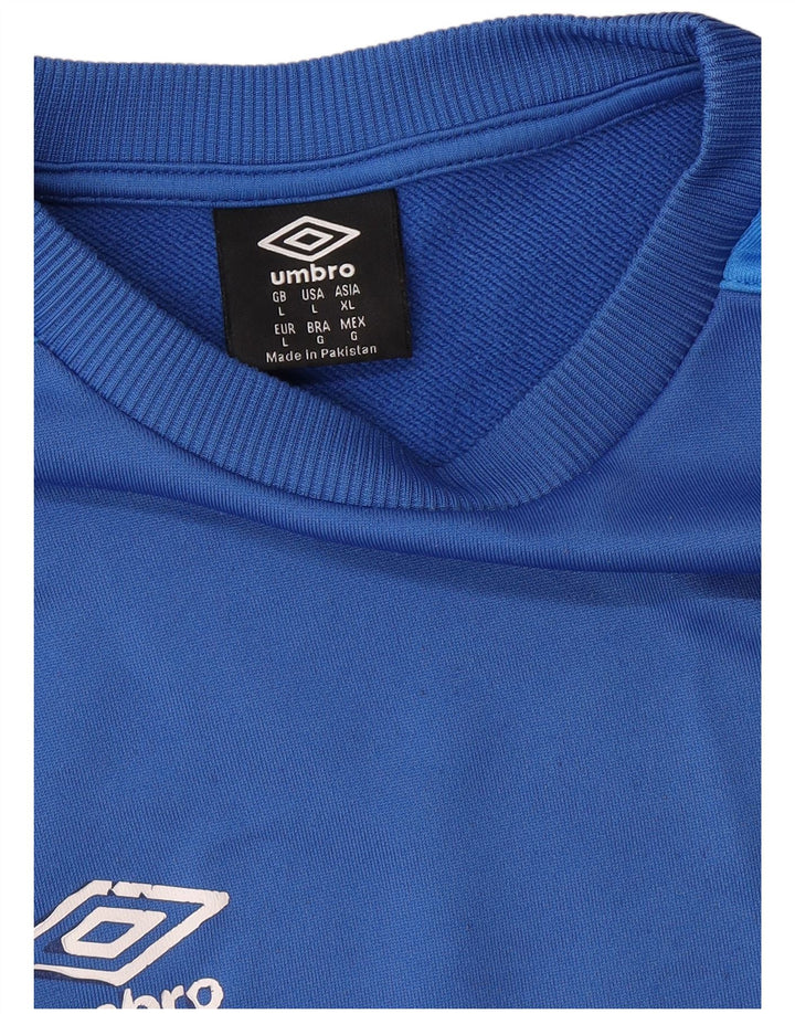 UMBRO Mens Sweatshirt Jumper Large Blue Colourblock