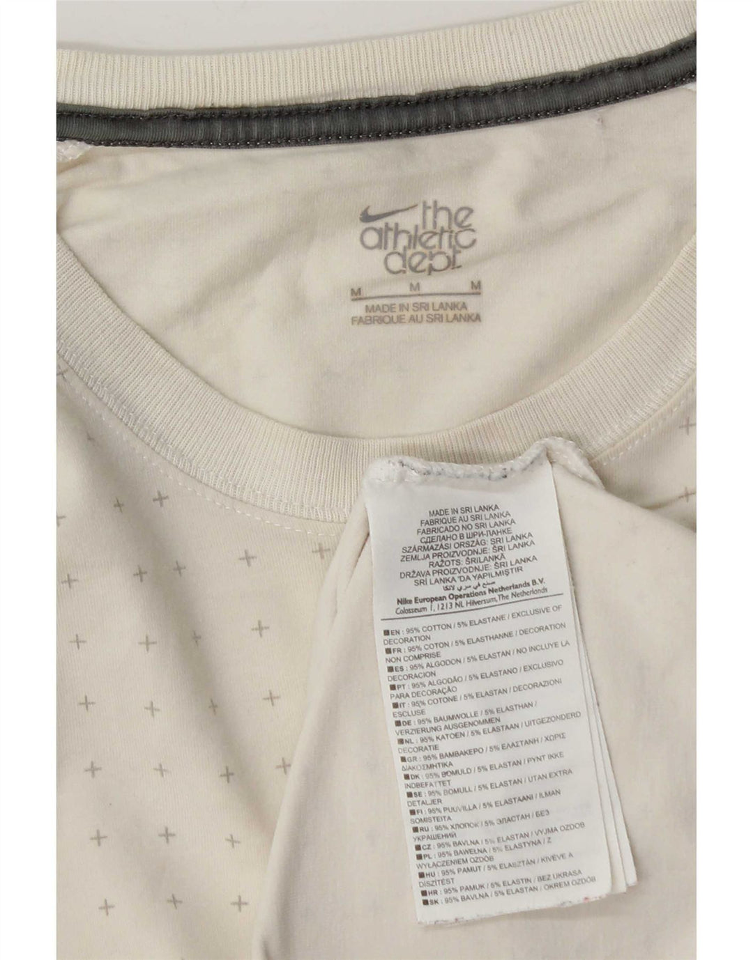 Nike Mens T-Shirt Top Medium White Spotted Cotton