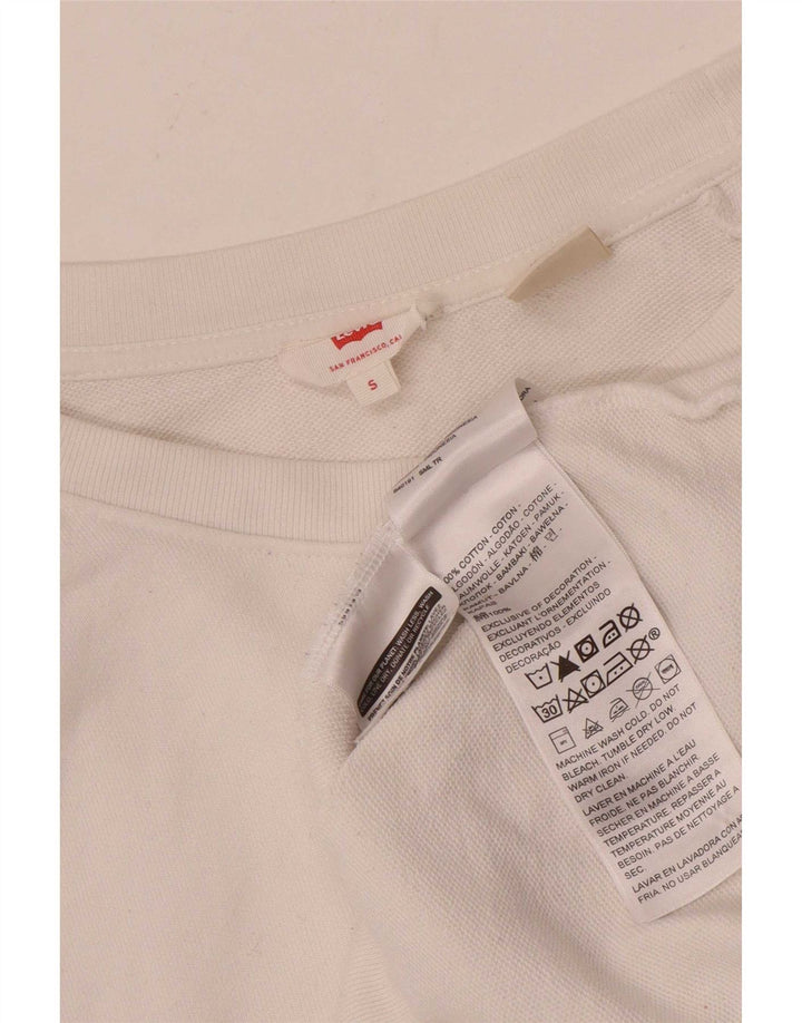 Levi's Mens Graphic Sweatshirt Jumper Small White Cotton