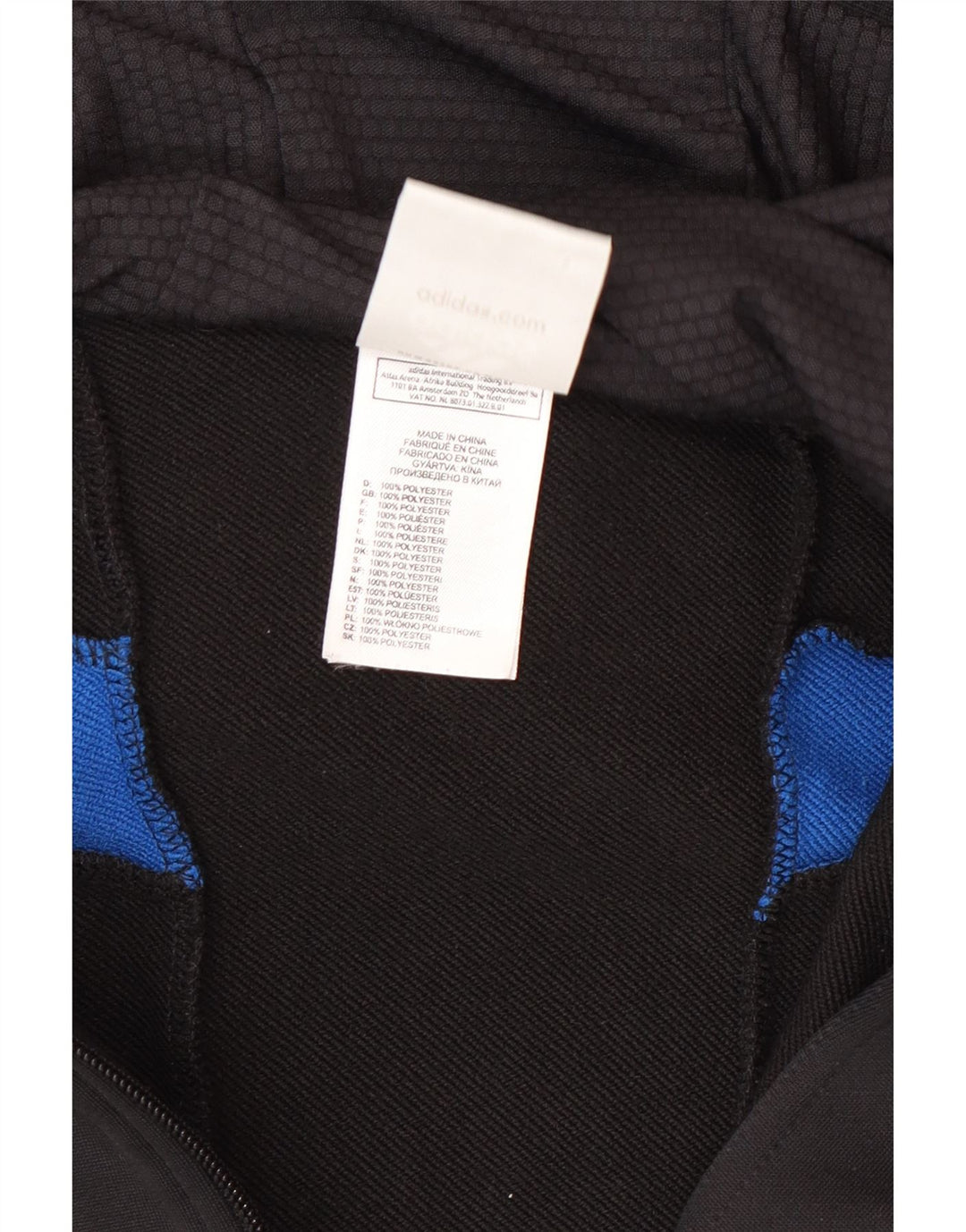 Adidas Mens Zip Hoodie Sweater Medium Black Polyester Sports