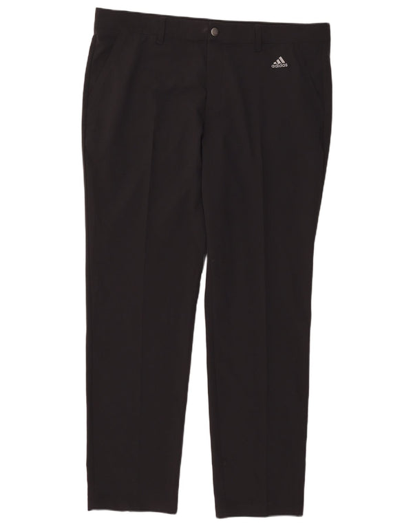 Adidas Mens Slim Chino Trousers W38 L32 Black Polyester