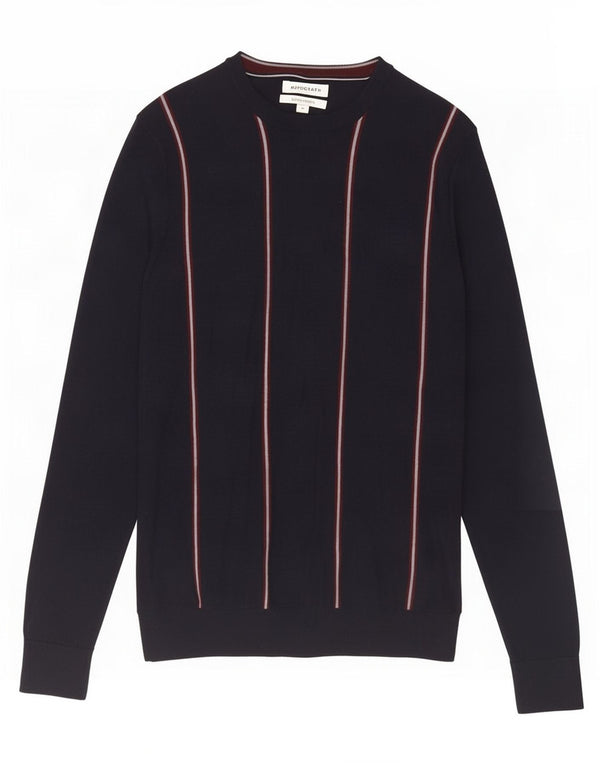 Marks & Spencer Mens Autograph Boat Neck Jumper Sweater Medium Navy Blue