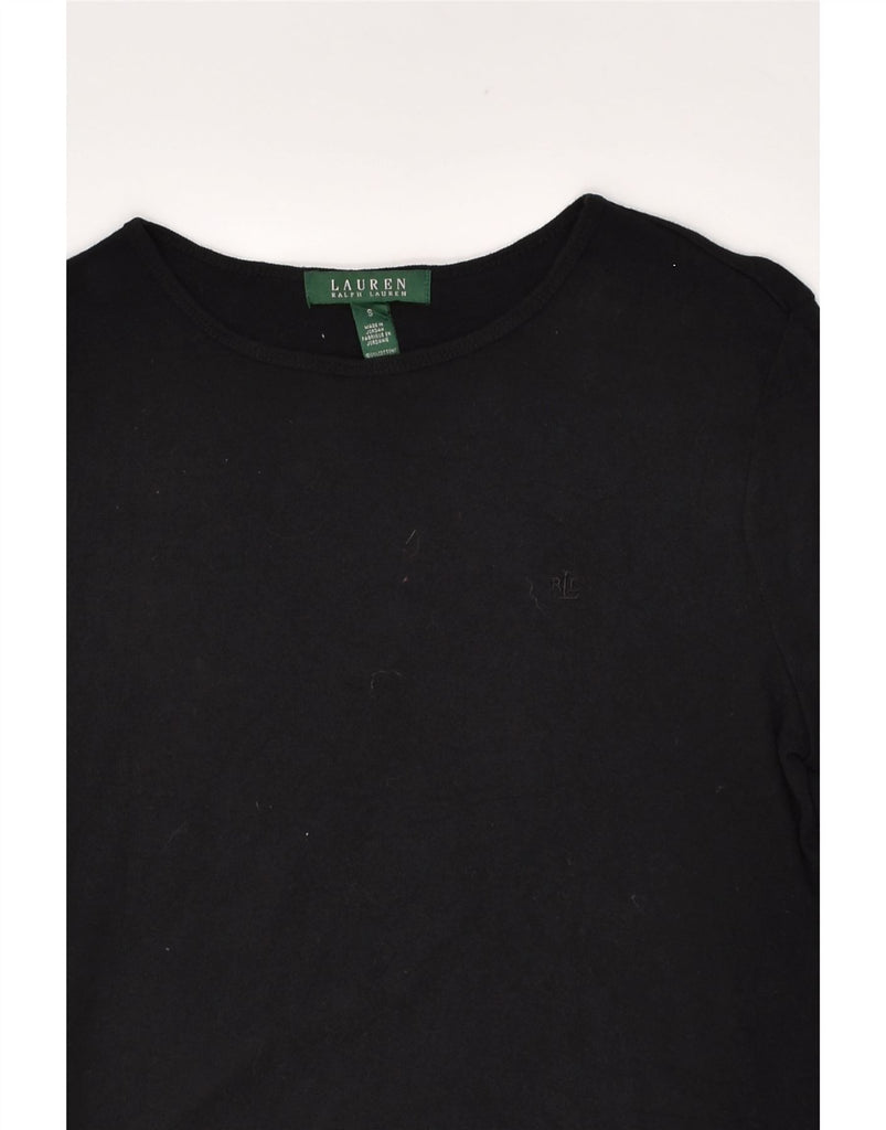 RALPH LAUREN Womens T-Shirt Top UK 10 Small Black Cotton | Vintage Ralph Lauren | Thrift | Second-Hand Ralph Lauren | Used Clothing | Messina Hembry 