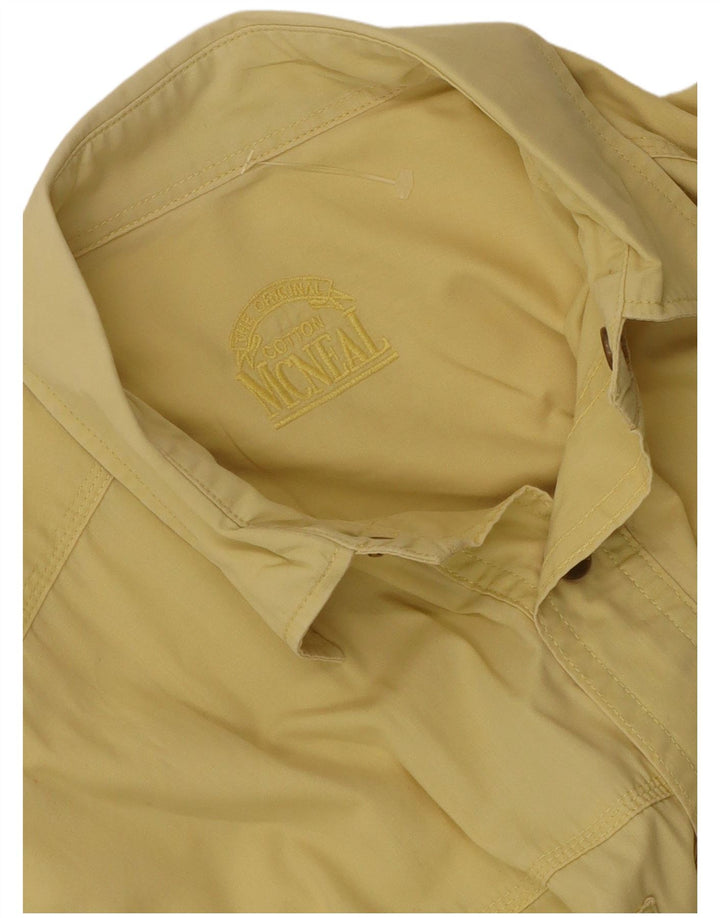 McNeal Mens Short Sleeve Shirt Large Yellow Cotton