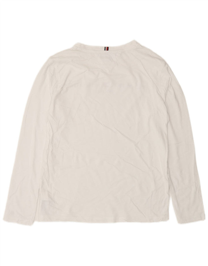 Tommy Hilfiger Boys Graphic Top Long Sleeve 13-14 Years White Cotton