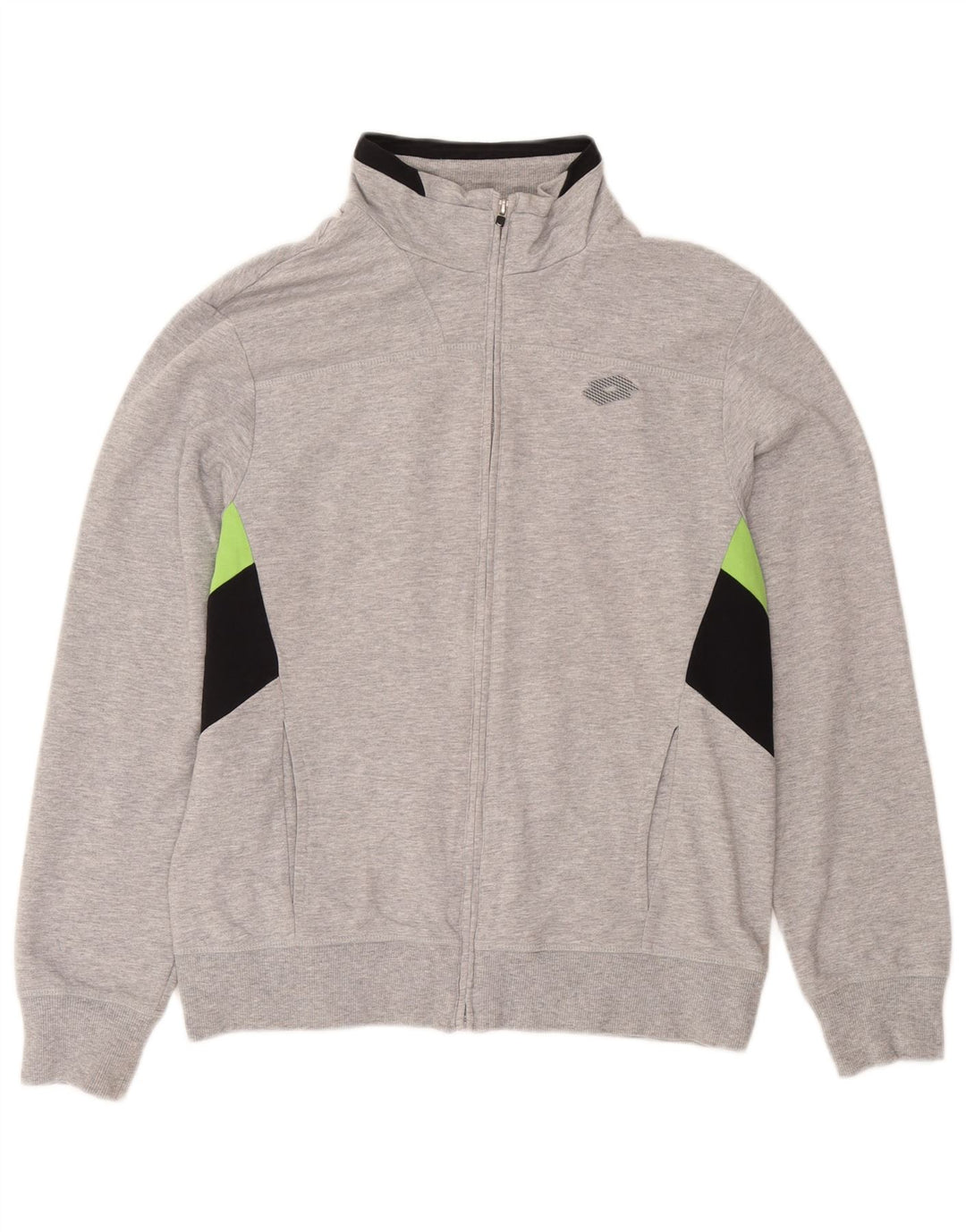 LOTTO Mens Tracksuit Top Jacket Small Grey Colourblock Cotton