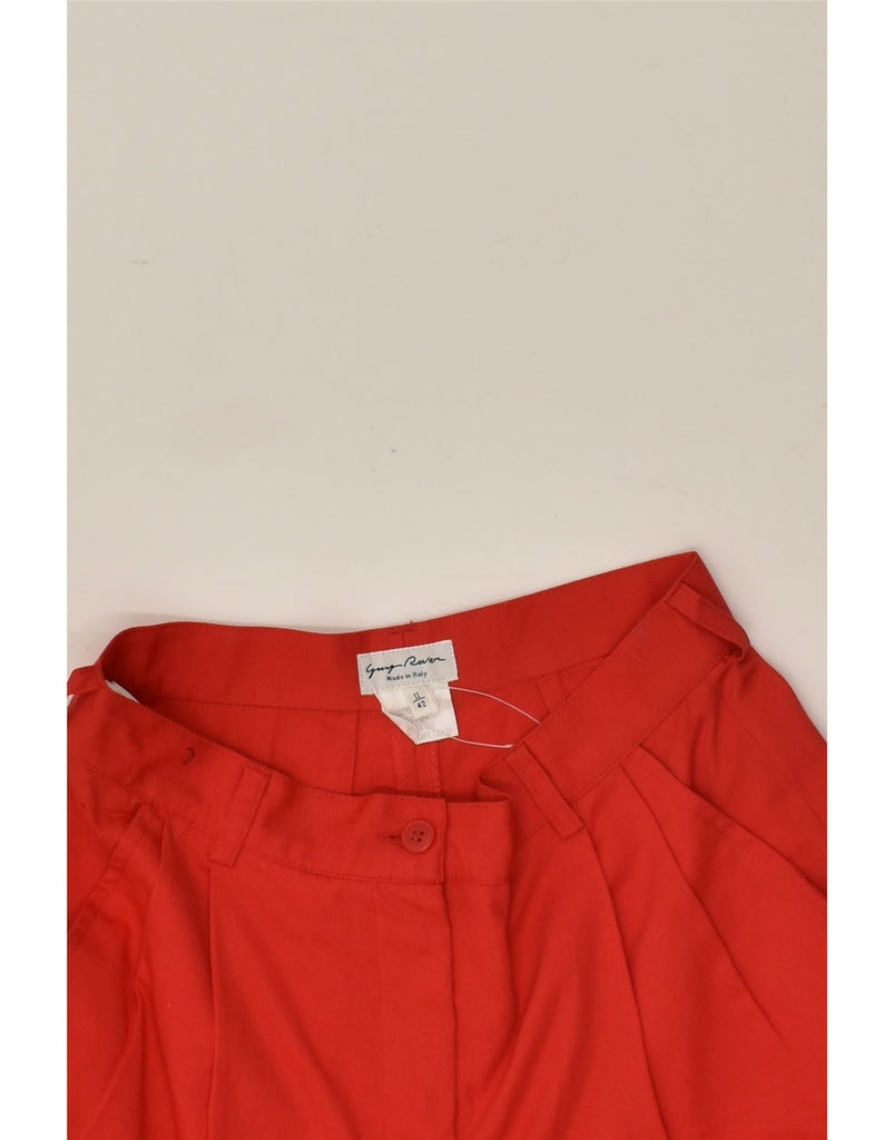 VINTAGE Womens High Waist Chino Shorts IT 42 Medium W26  Red Cotton | Vintage Vintage | Thrift | Second-Hand Vintage | Used Clothing | Messina Hembry 