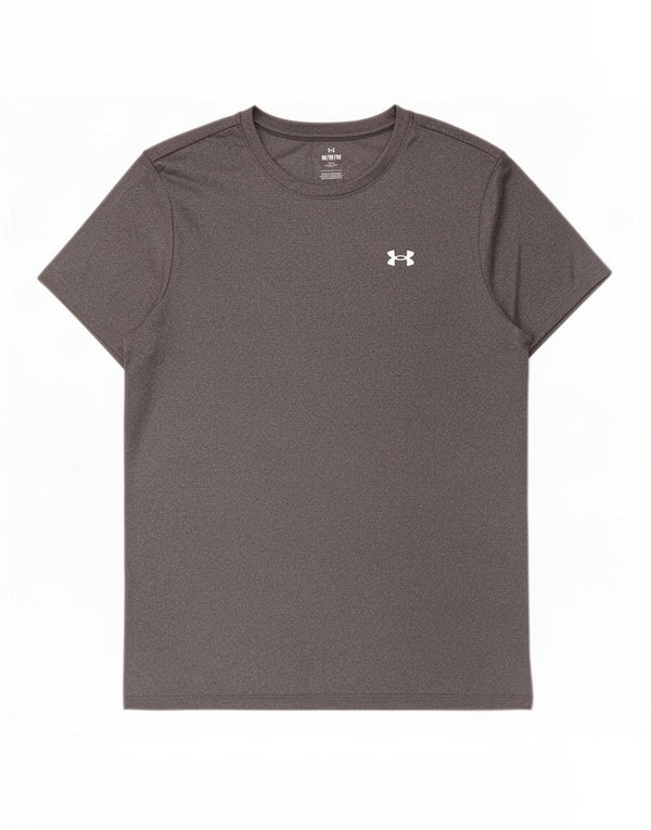 Under Armour Womens T-Shirt Top UK 14 Medium Grey Polyester