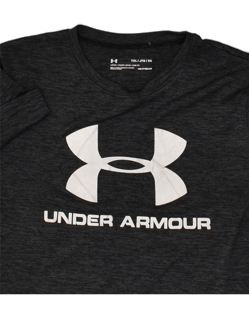 UNDER ARMOUR Boys Graphic T-Shirt Top 15-16 Years XL  Grey Flecked | Vintage Under Armour | Thrift | Second-Hand Under Armour | Used Clothing | Messina Hembry 
