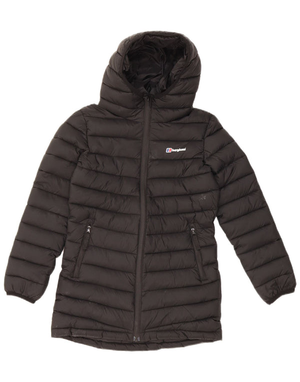 Berghaus Girls Hooded Padded Jacket 9-10 Years Black Polyester