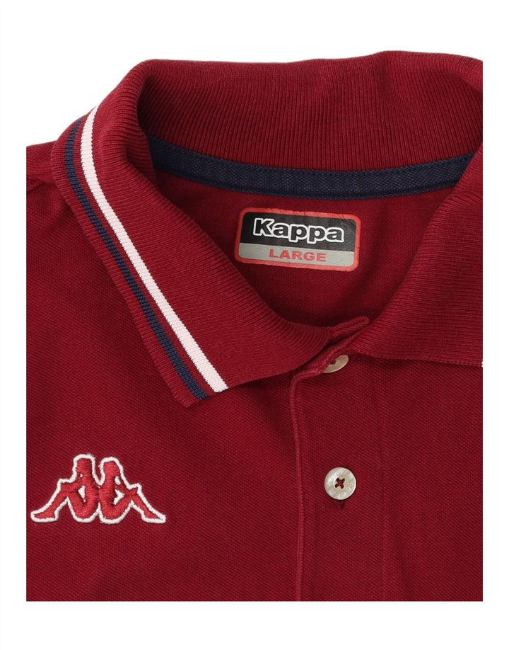 KAPPA Mens Polo Shirt Large Burgundy Vintage Kappa and Second-Hand Kappa from Messina Hembry 