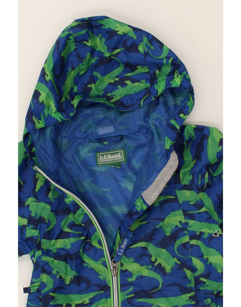 L.L.BEAN Boys Hooded Rain Jacket 2-3 Years Blue Animal Print | Vintage L.L.Bean | Thrift | Second-Hand L.L.Bean | Used Clothing | Messina Hembry 