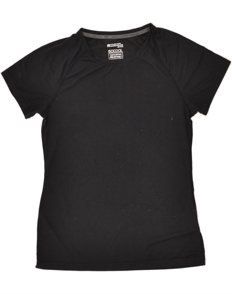 MOUNTAIN WAREHOUSE Womens T-Shirt Top UK 10 Small Black Polyester Vintage Mountain Warehouse and Second-Hand Mountain Warehouse from Messina Hembry 