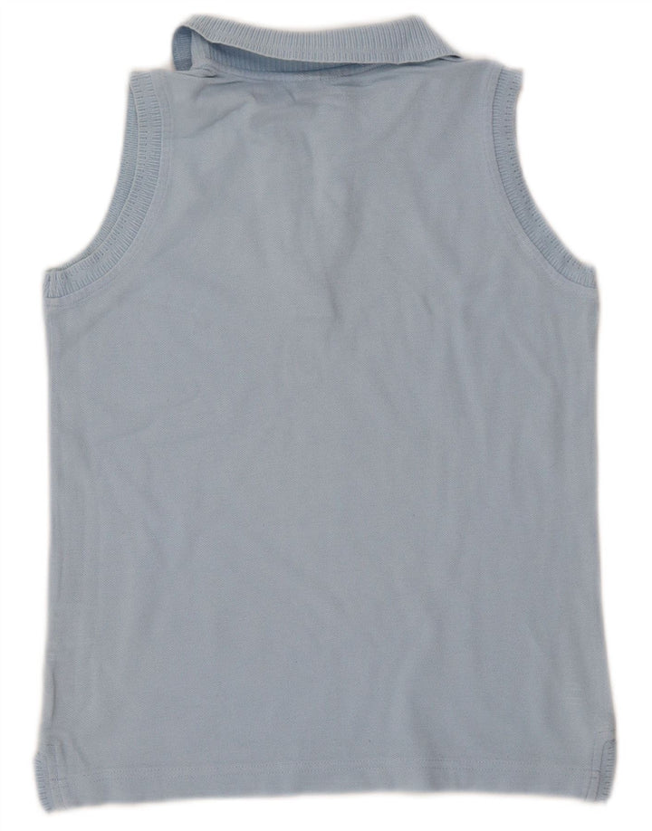 CHAMPION Womens Sleeveless Polo Shirt UK 10 Small Blue Cotton