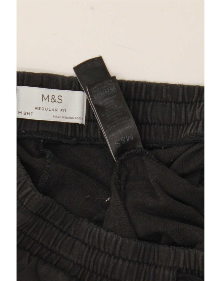 Marks & Spencer Mens Regular Fit Tracksuit Trousers Medium Black Cotton