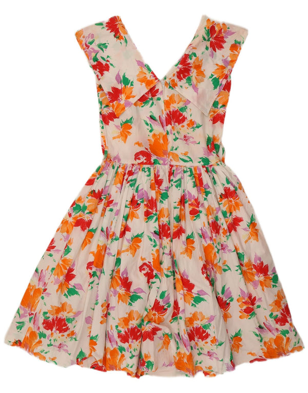 Vintage Womens Sleeveless A-Line Dress IT 44 Medium Multicoloured Floral