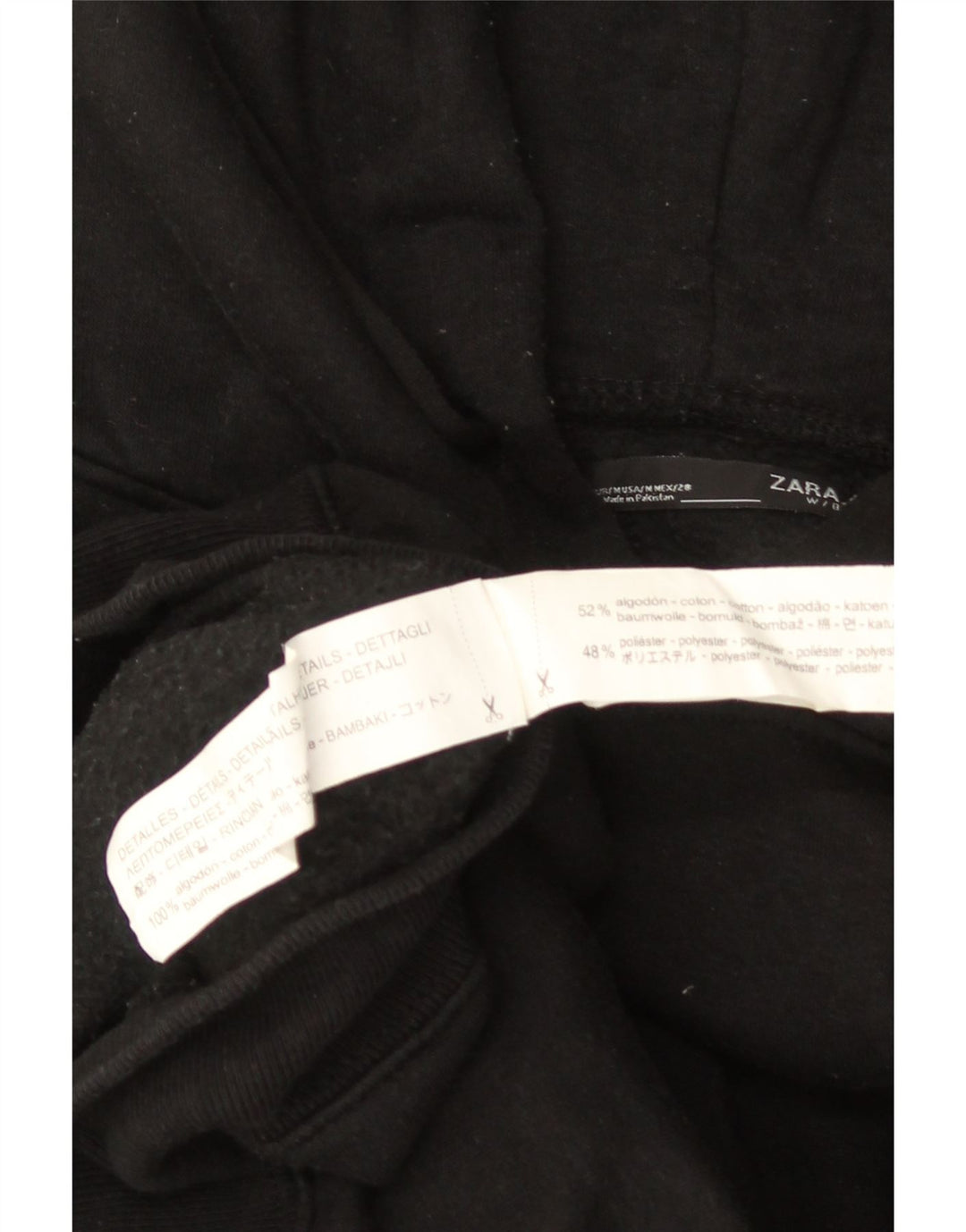 ZARA Womens Oversized Hoodie Jumper UK 14 Medium Black Cotton