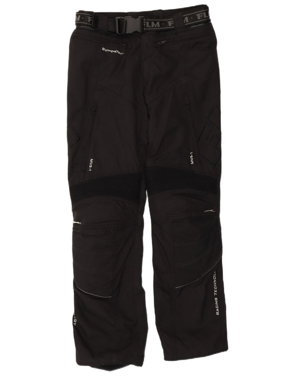 FLM Mens Graphic Moto Racer Trousers IT 52 XL W38 L31 Black Polyamide