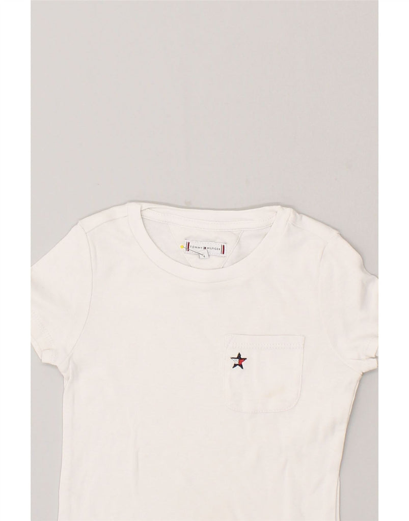TOMMY HILFIGER Girls T-Shirt Top 3-4 Years White Cotton | Vintage Tommy Hilfiger | Thrift | Second-Hand Tommy Hilfiger | Used Clothing | Messina Hembry 