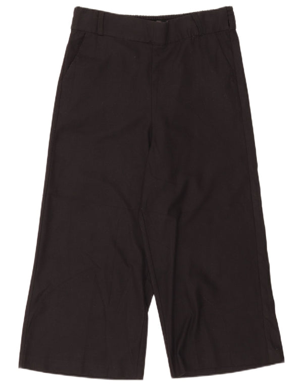 Zara Womens Wide Leg Capri Trousers Large W30 L20 Black