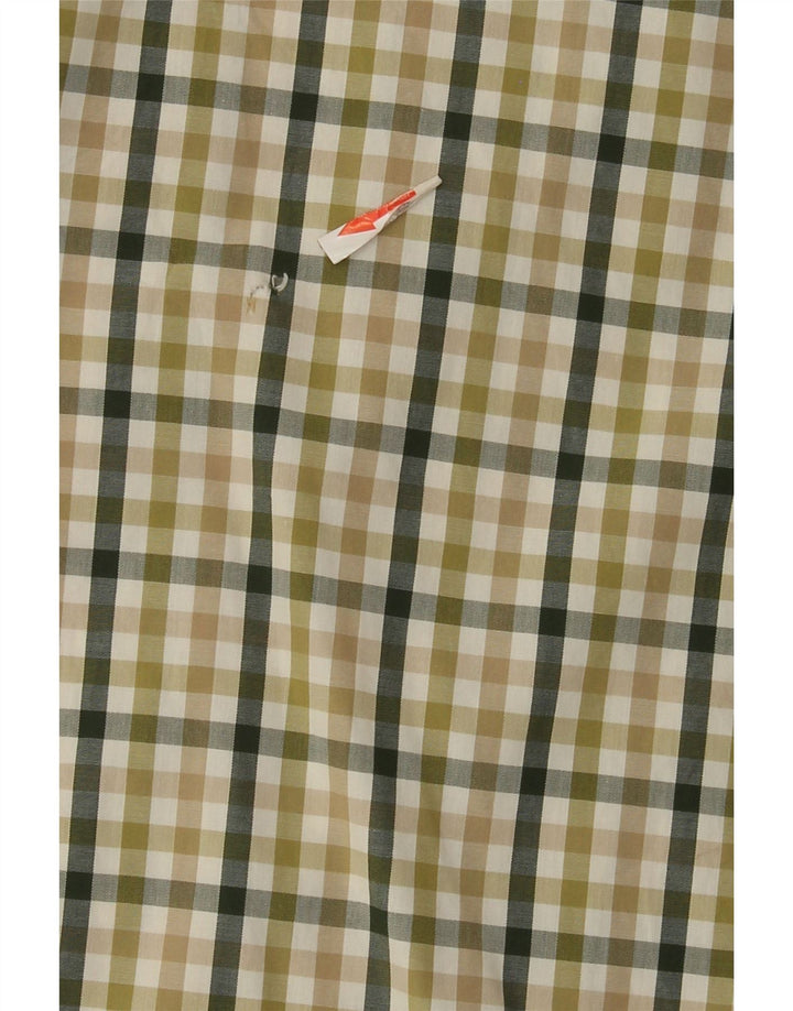 Timberland Mens Shirt XL Green Gingham Cotton