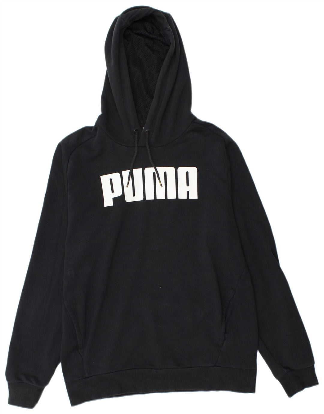 PUMA Mens Graphic Hoodie Jumper Medium Black Cotton