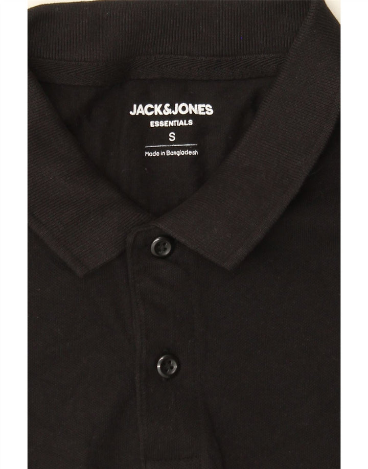 JACK & JONES Mens Polo Shirt Small Black Cotton Vintage Jack & Jones and Second-Hand Jack & Jones from Messina Hembry 