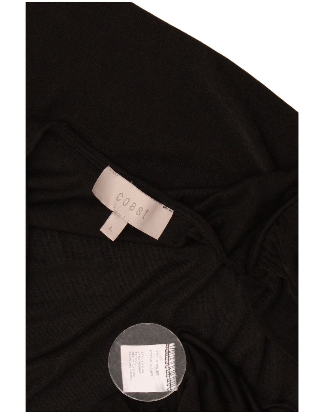 Coast Womens Long Sleeve Bodysuit UK 14 Large Black Polyester
