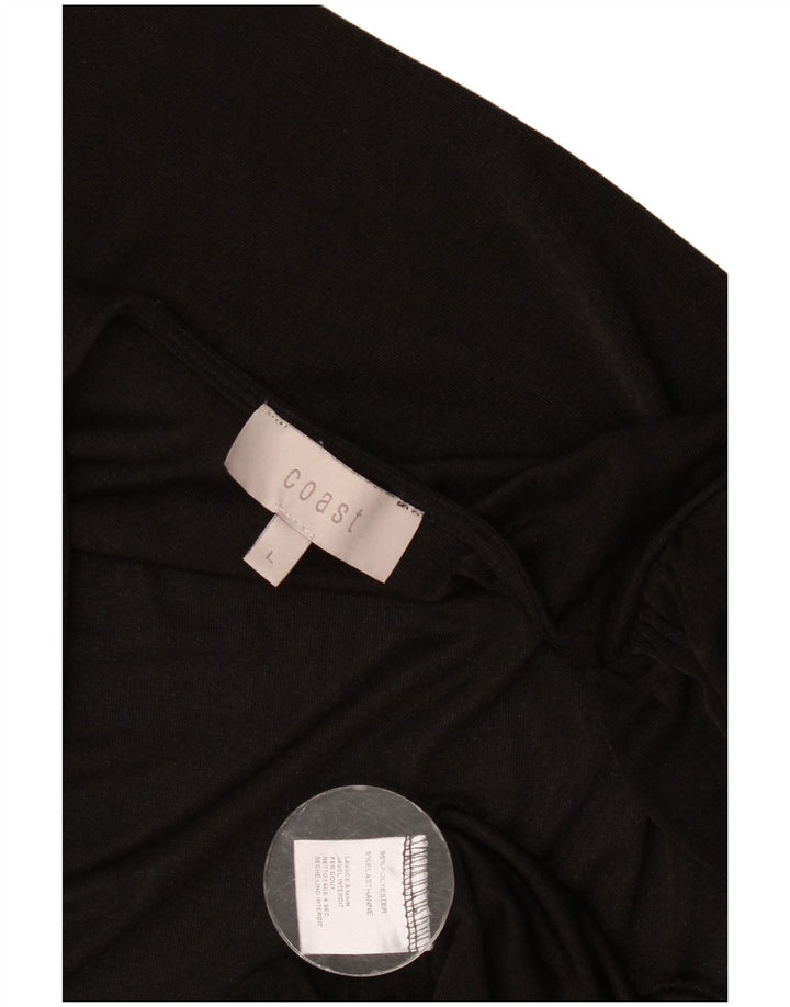 Coast Womens Long Sleeve Bodysuit UK 14 Large Black Polyester