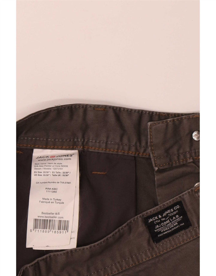 Jack & Jones Mens Chino Shorts Medium W33 Grey Cotton