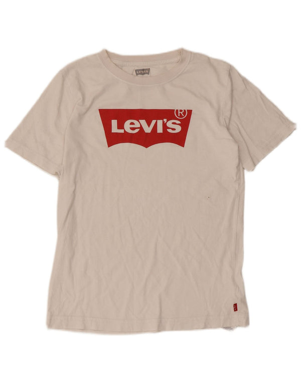 LEVI'S Girls Graphic T-Shirt Top 13-14 Years White Cotton