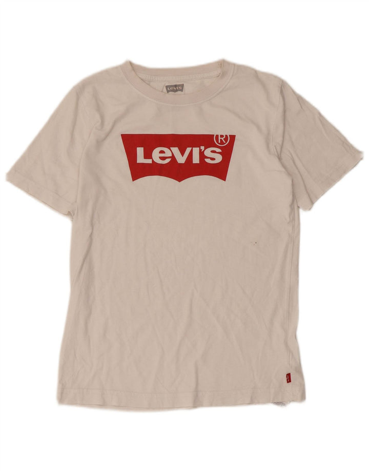 LEVI'S Girls Graphic T-Shirt Top 13-14 Years White Cotton