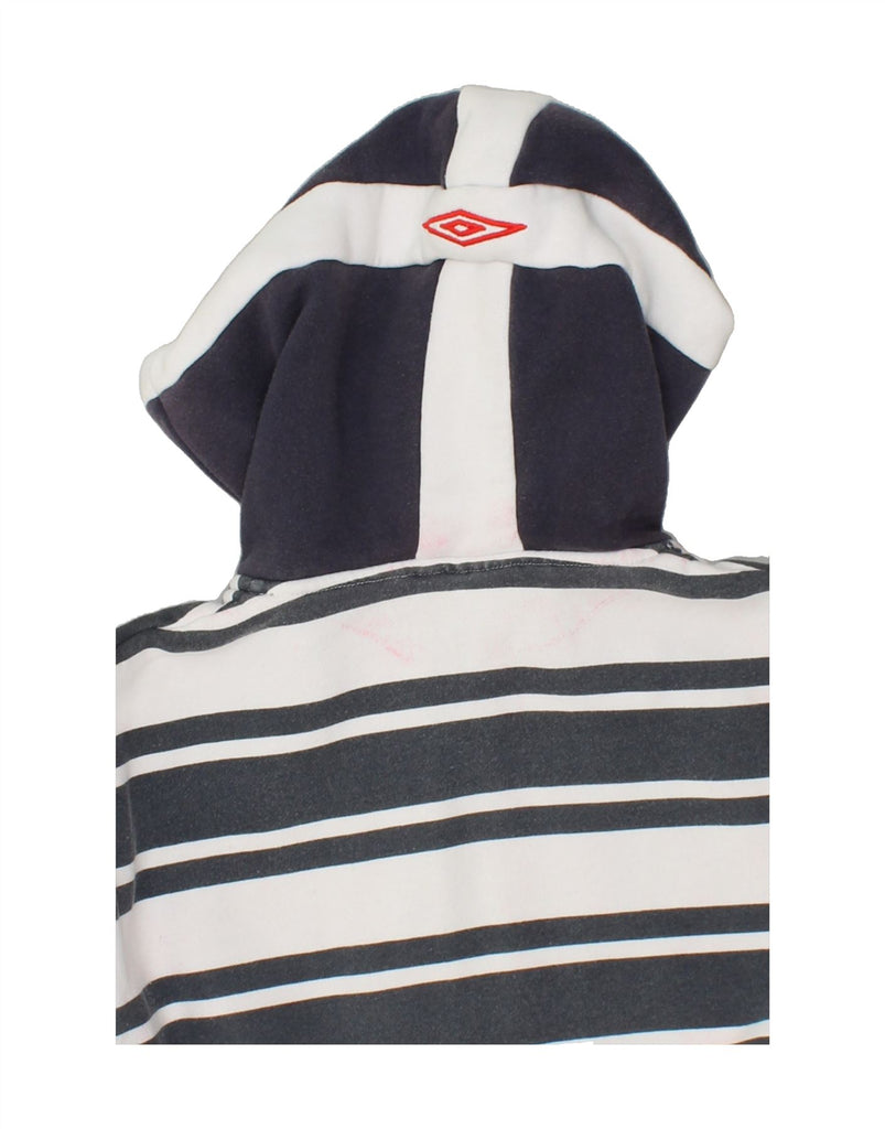 UMBRO Mens Graphic Zip Hoodie Sweater Large Navy Blue Striped Vintage Umbro and Second-Hand Umbro from Messina Hembry 