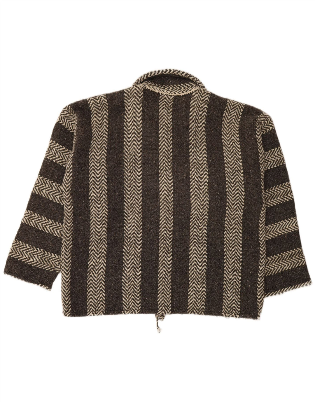 VINTAGE Mens Polo Neck Jumper Sweater XL Grey Chevron Aztec