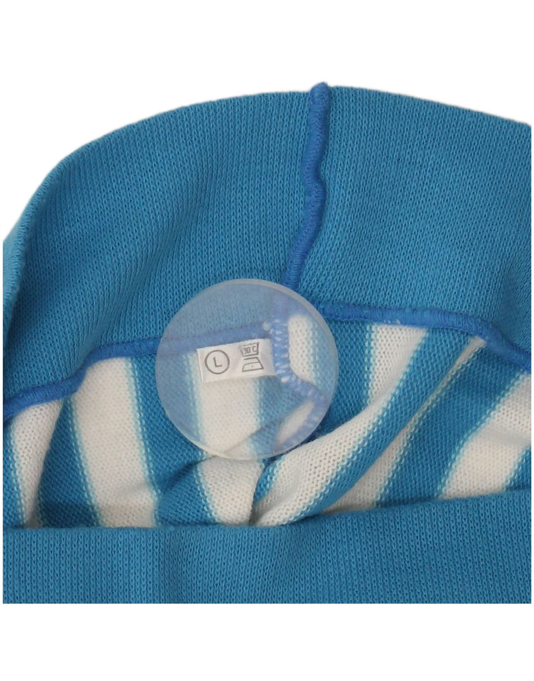 Vintage Womens Blouse Top UK 16 Large Blue Striped Polyacrylic