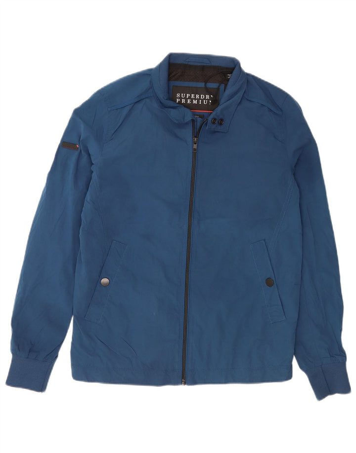 Superdry Mens Rain Jacket UK 34 XS Blue Polyester