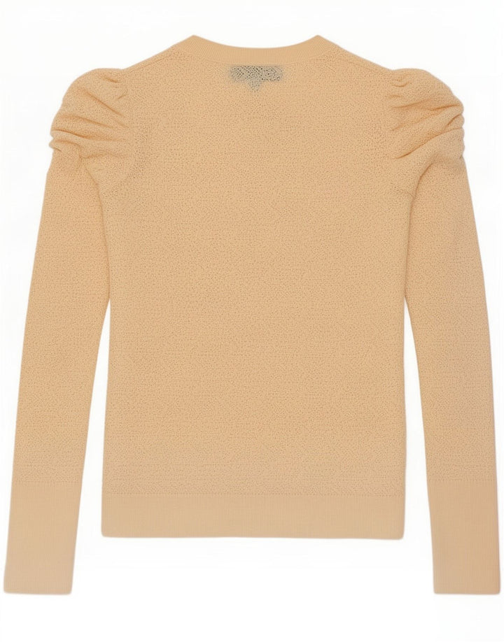 Zara Womens Top Long Sleeve UK 12 Medium Beige Viscose