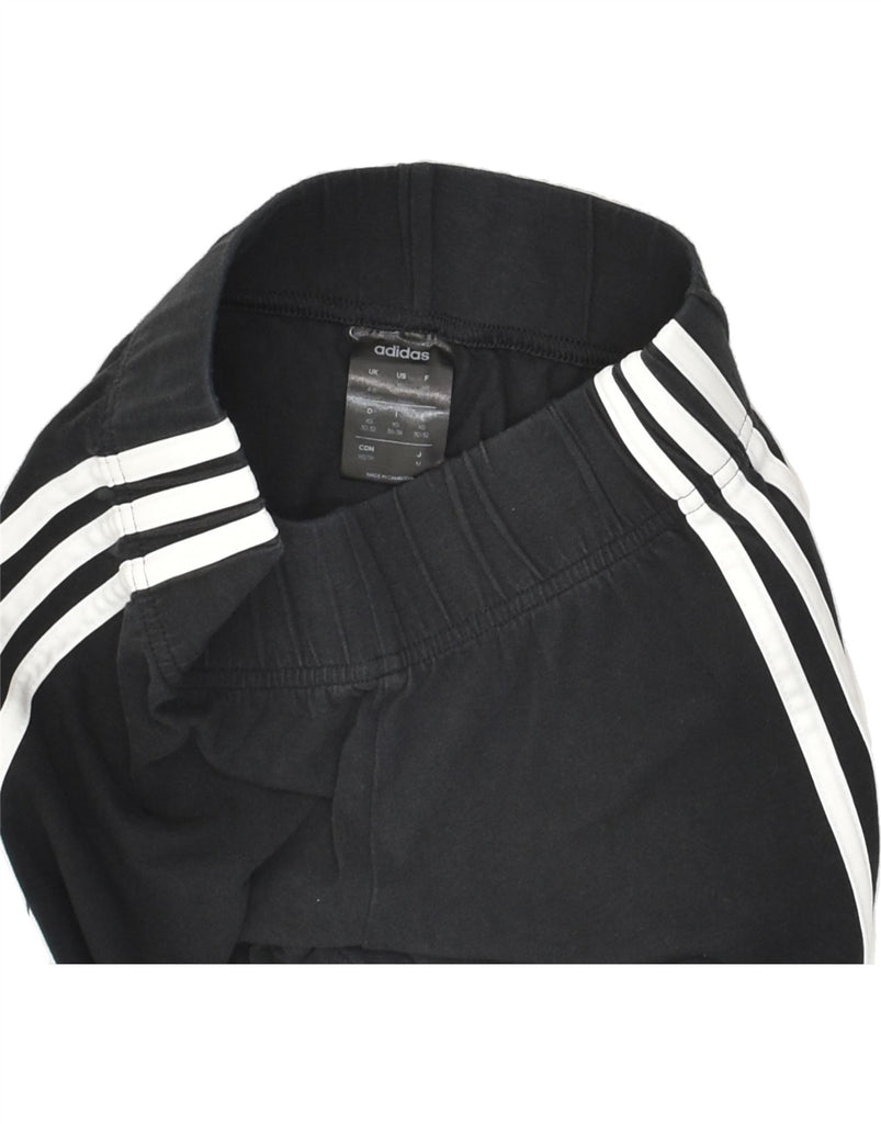 ADIDAS Womens Capri Tracksuit Trousers UK 4/6 XS Black | Vintage Adidas | Thrift | Second-Hand Adidas | Used Clothing | Messina Hembry 