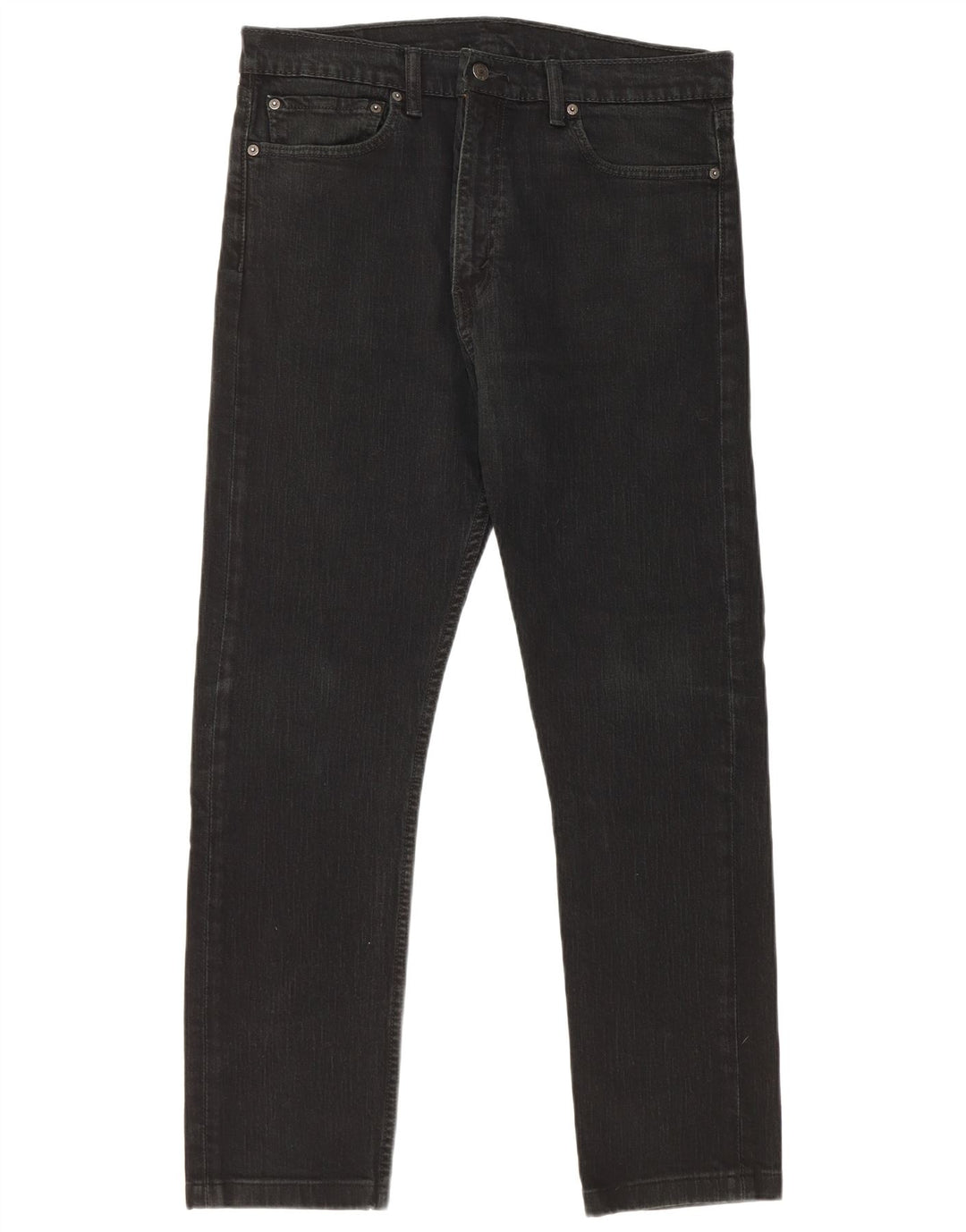 LEVI'S Mens Straight Jeans W36 L29 Black Cotton