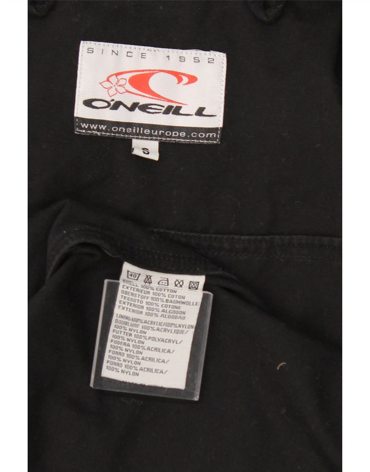 O'NEILL Mens Hooded Overcoat UK 36 Small Black Cotton Vintage O'Neill and Second-Hand O'Neill from Messina Hembry 