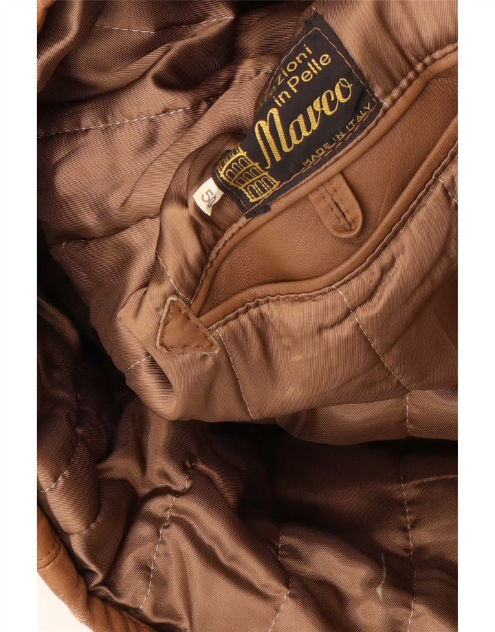 Vintage Mens Leather Jacket IT 50 Large Brown Leather
