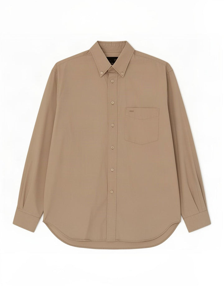 Gas Mens Shirt Large Beige Cotton