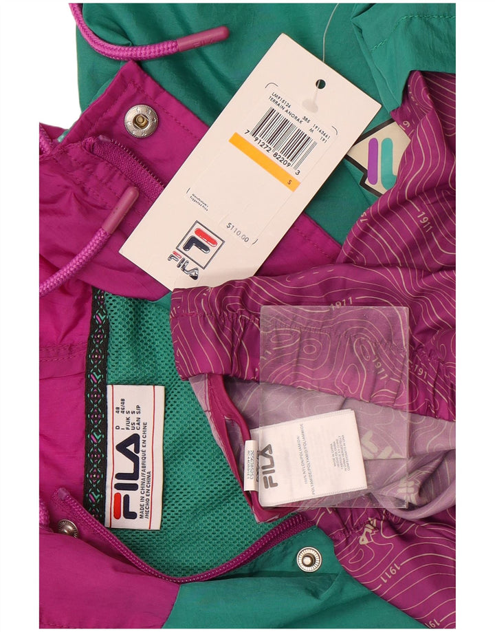 Fila Mens Graphic Pullover Tracksuit Top Jacket Small Purple Colourblock