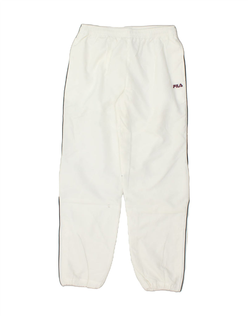 FILA Womens Tracksuit Trousers UK 14 Large White | Vintage Fila | Thrift | Second-Hand Fila | Used Clothing | Messina Hembry 